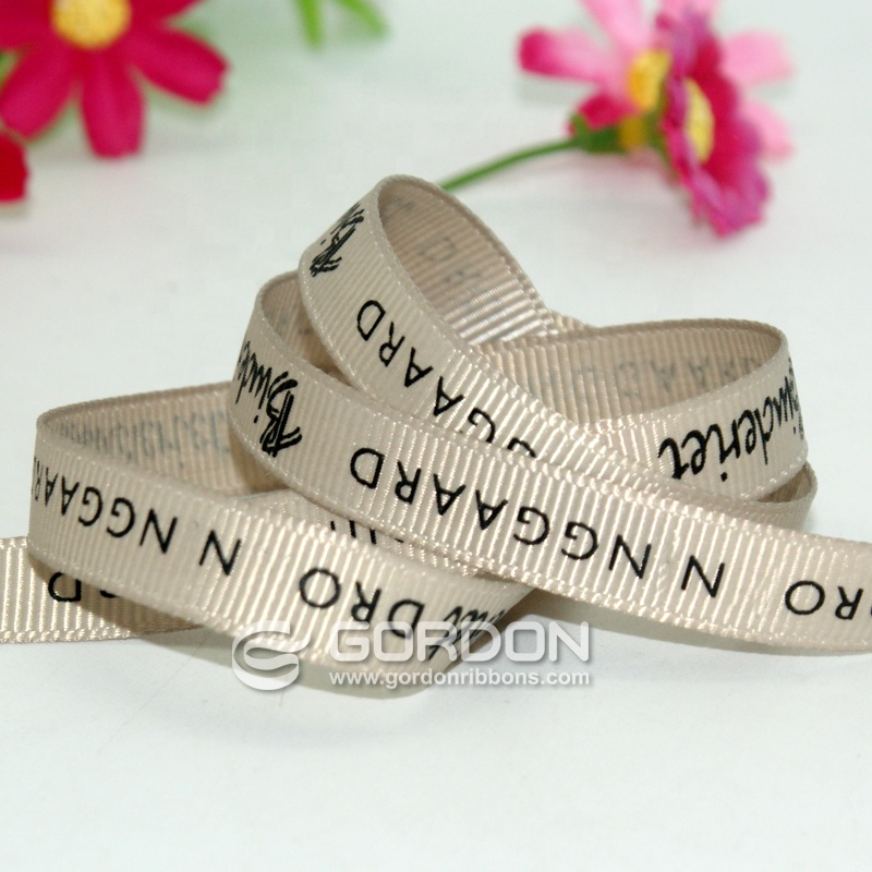 10mm or 25mm customised ribbon printing grosgrain ribbons printed as gift ribbon