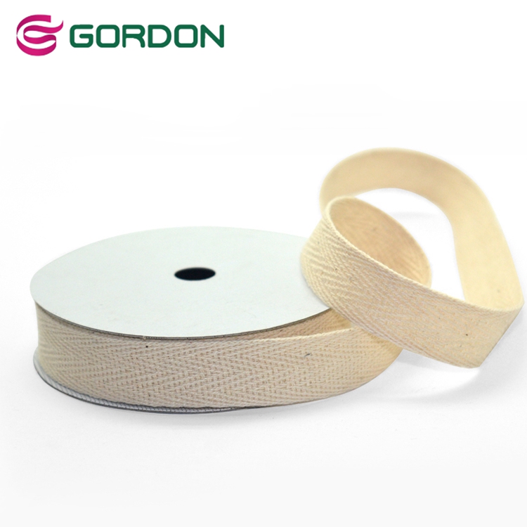 10mm width  natural color single herringbone  ribbon 100% cotton ribbon