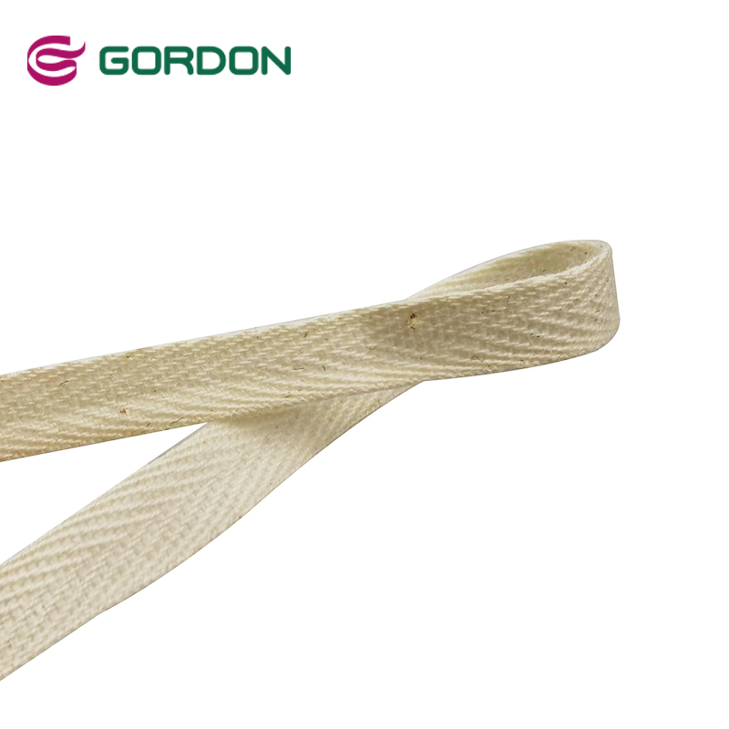 10mm width  natural color single herringbone  ribbon 100% cotton ribbon