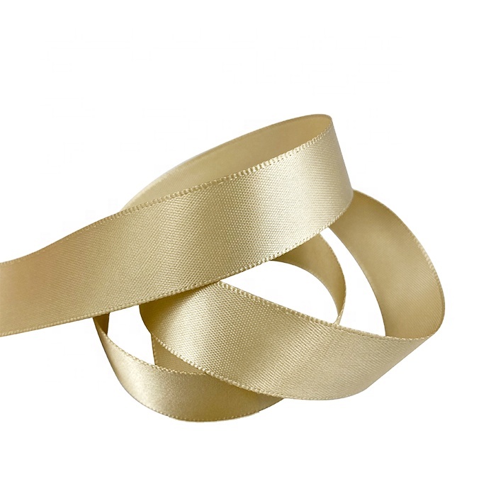 16mm 5/8 inch champagne color single face satin ribbon