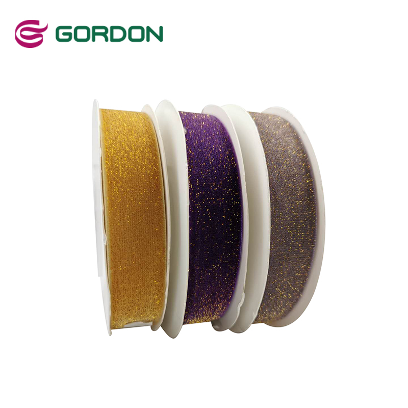 16mm Metallic Velvet Ribbon Trimming for Decoration Wholesale