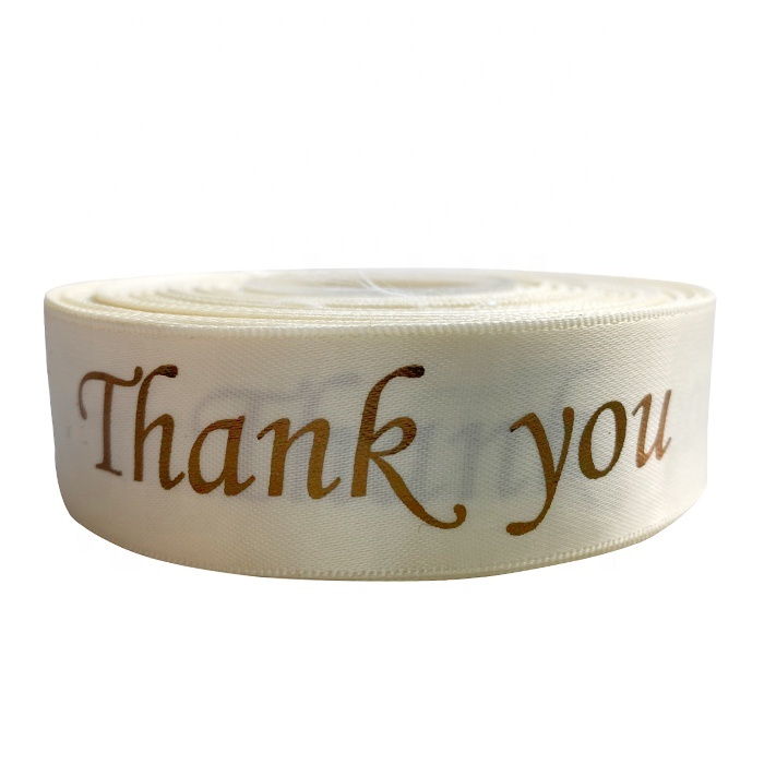 16mm Thank You printed satin ribbon