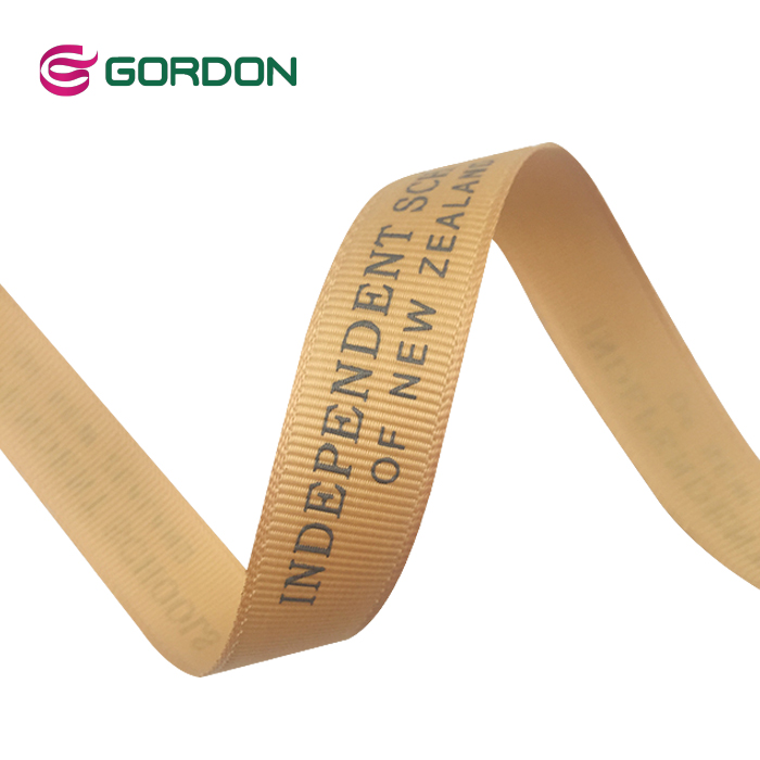 16mm grosgrain ribbon with one-color screen ink print