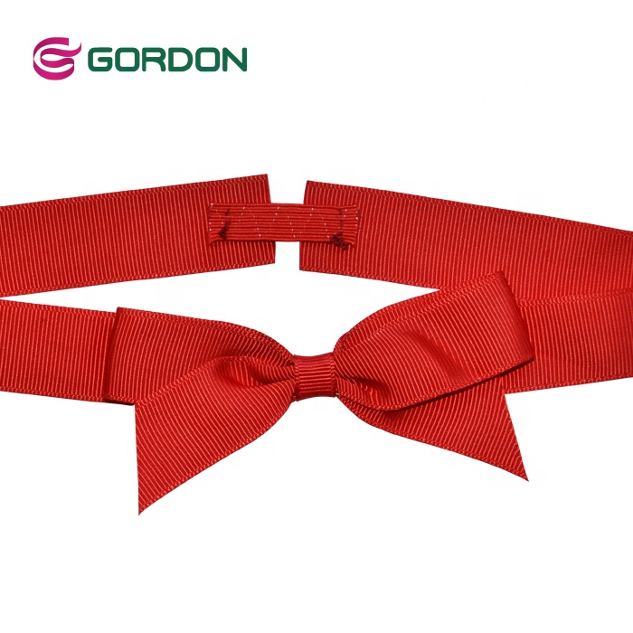 196 Stock Color Customised Grosgrain Ribbon Bow  with Elastic Loop Gift Boxes Packaging Bow