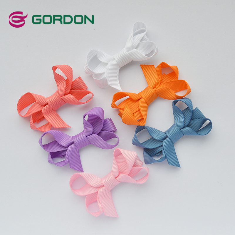 2.5 Inch Blue Polyester Hair Bow Baby Hair Accessories Girls Clips