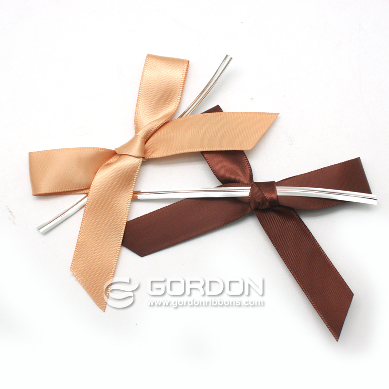 2020 brown decorative bows for sale,satin ribbon pre-made bows,make satin ribbon bow