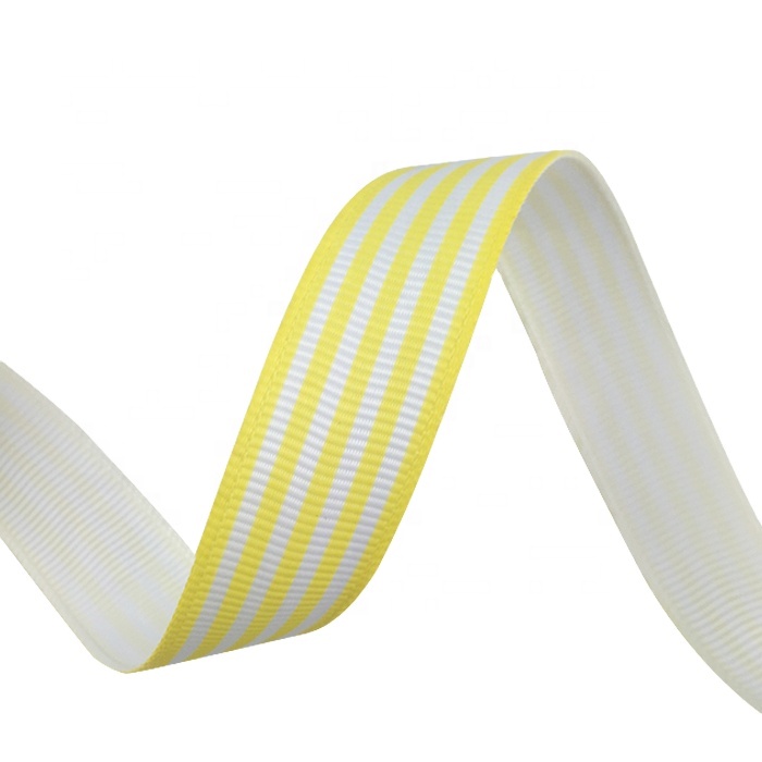 25mm stripe printed grosgrain ribbon