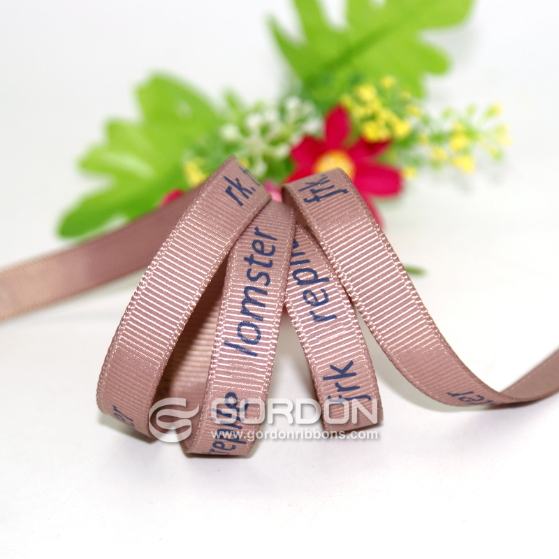 3/8 inch custom printed logo grosgrain ribbon for packaging