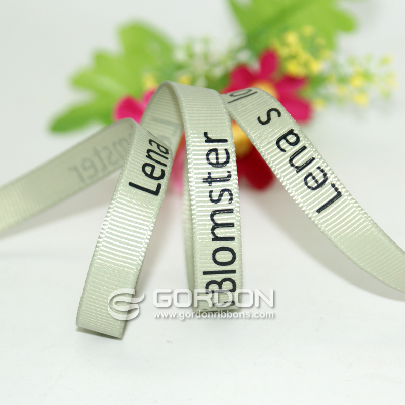 3/8 inch custom printed logo grosgrain ribbon for packaging