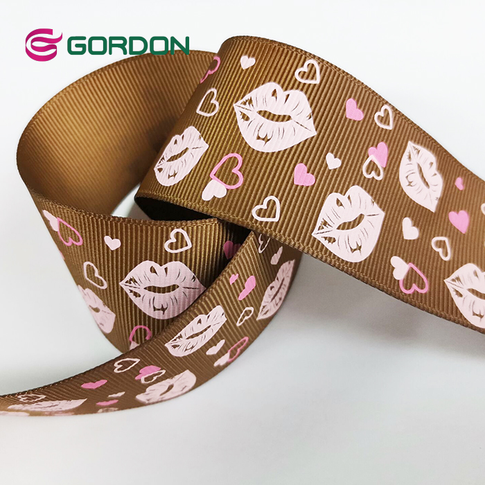 3 inch ribbon custom printed grosgrain for Valentine's Day