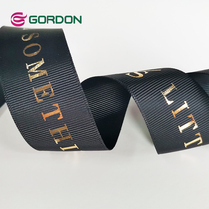 38mm 1-1/2 inch hot stamp foil print grosgrain ribbon