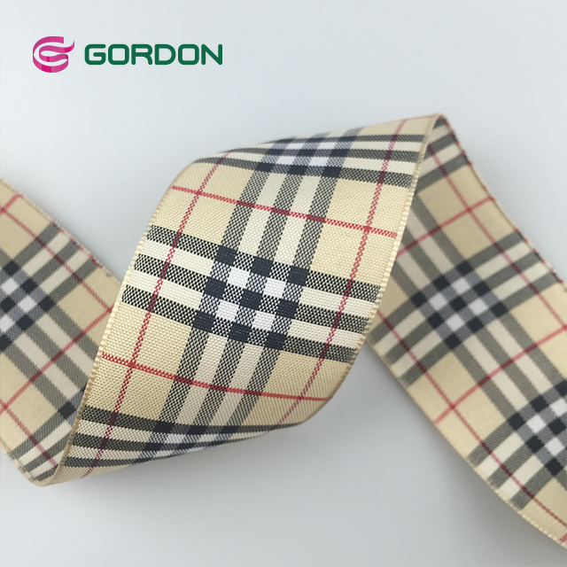 38mm Factory Wholesale Luxury Plaid Check Wired Edge Ribbon