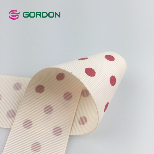 38mm white dot retail packing grosgrain ribbons