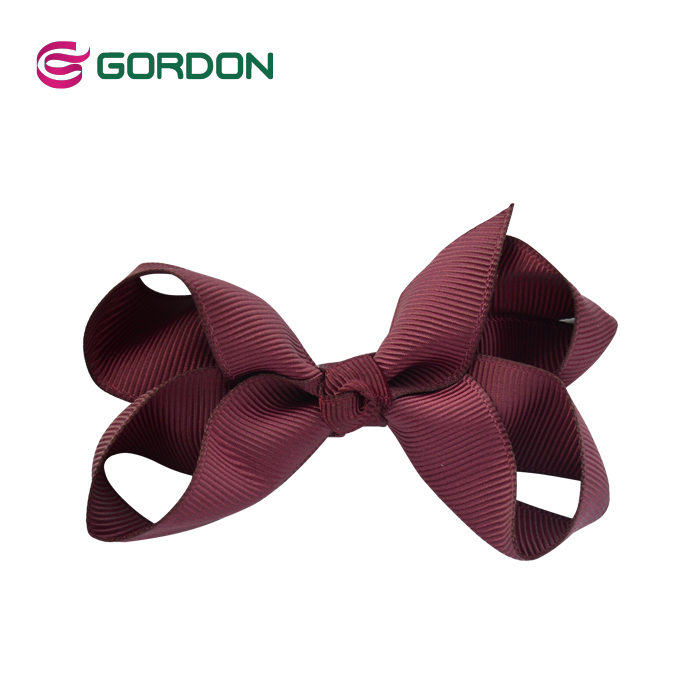 4 inch black grosgrain ribbon bow hair clip