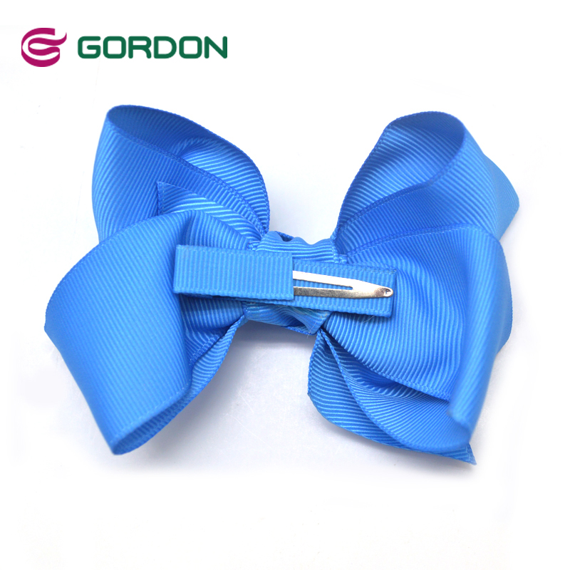 4 inch grosgrain ribbon hair bow with metal clip