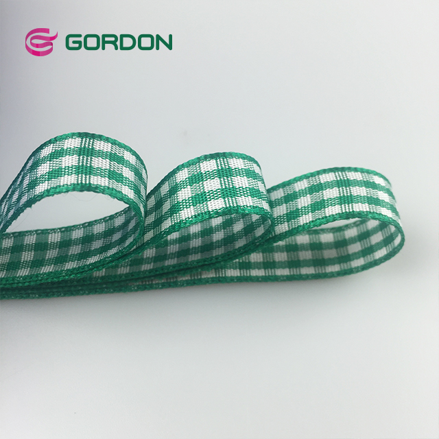 5/8”16mm green plaid ribbon,celebrant it plaid ribbon,decorative plaid ribbon
