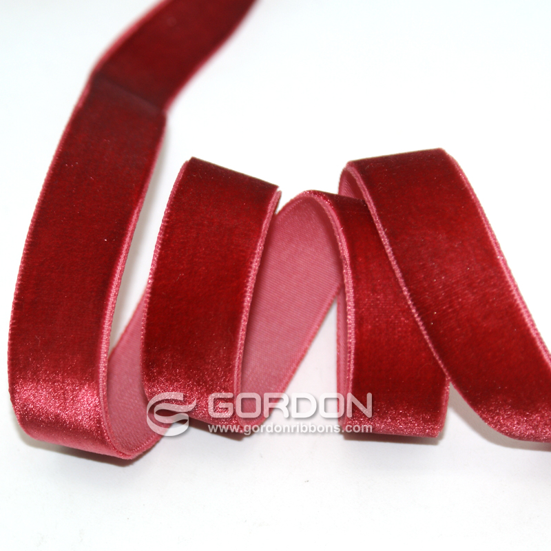 5/8 inch 16mm non-stretch single face velvet ribbons