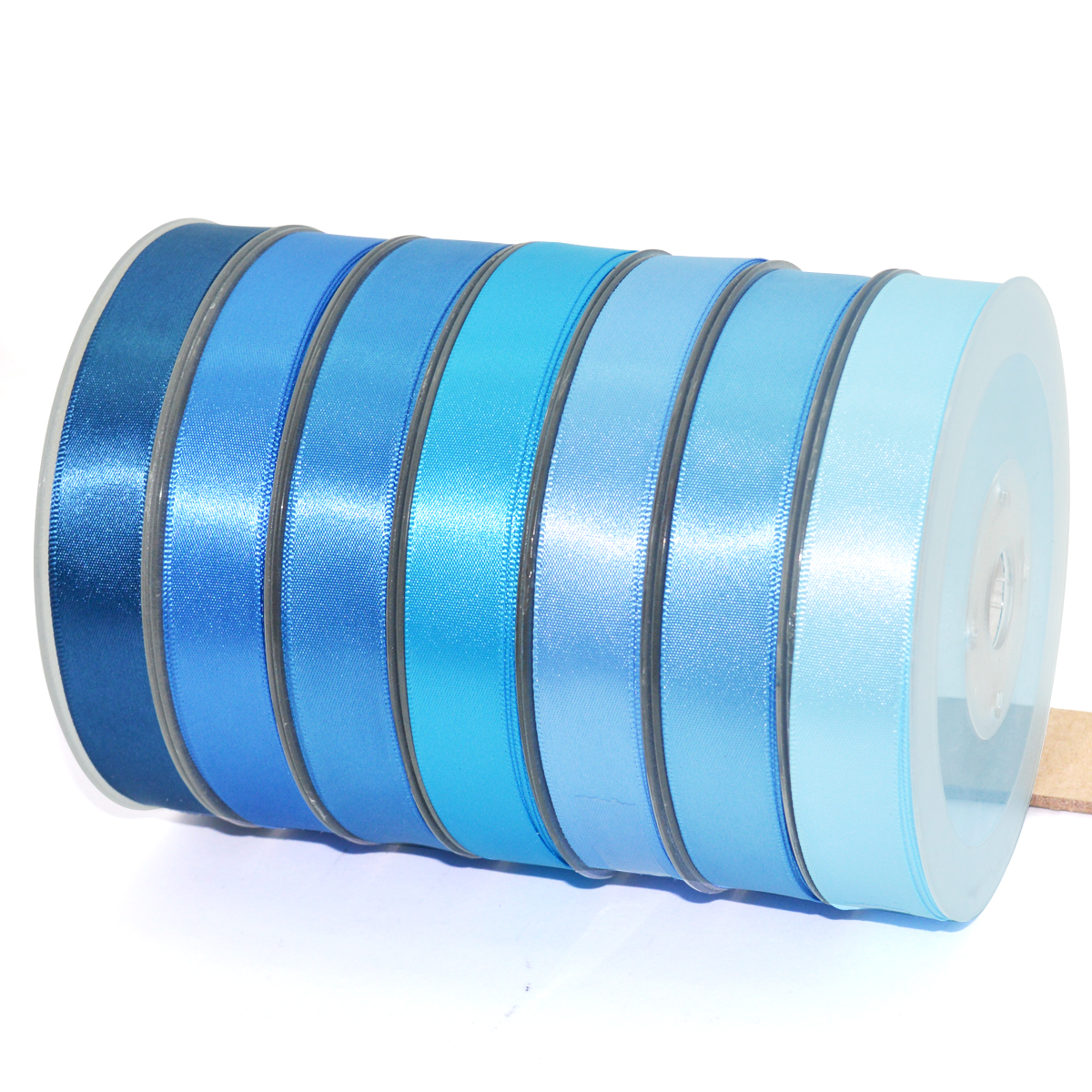 5/8 inch 16mm wide blue single face satin ribbon