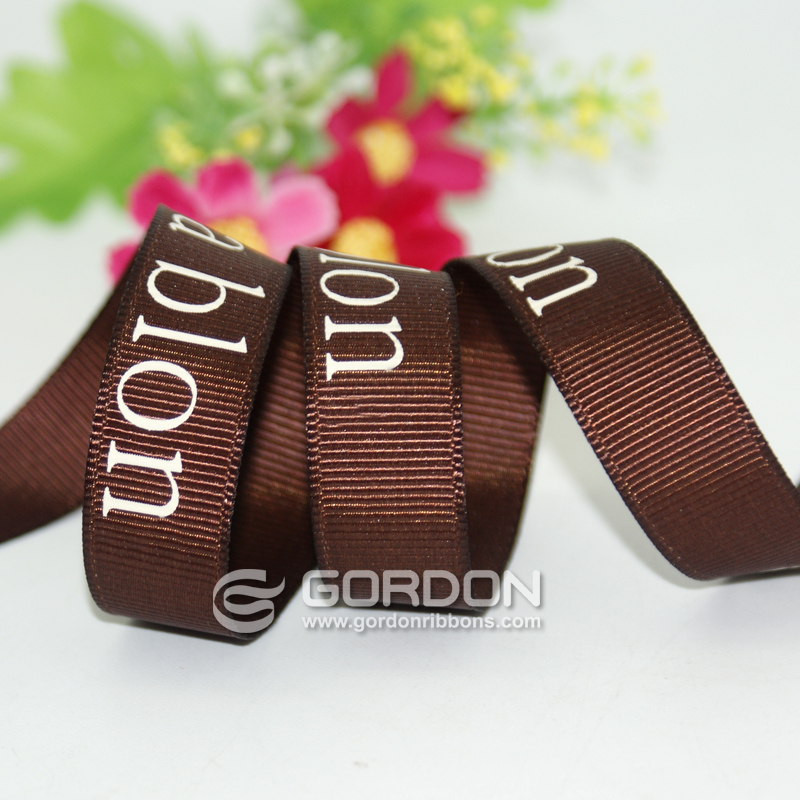 5/8 inch customised grosgrain ribbon logo