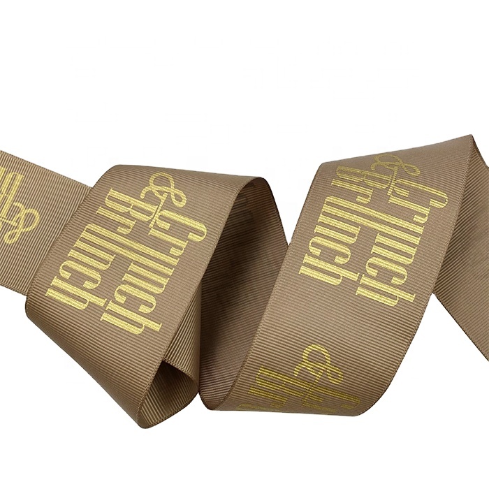 50 mm Wide Grosgrain Ribbon With Custom Printed Company Logo For Gift Box Packing