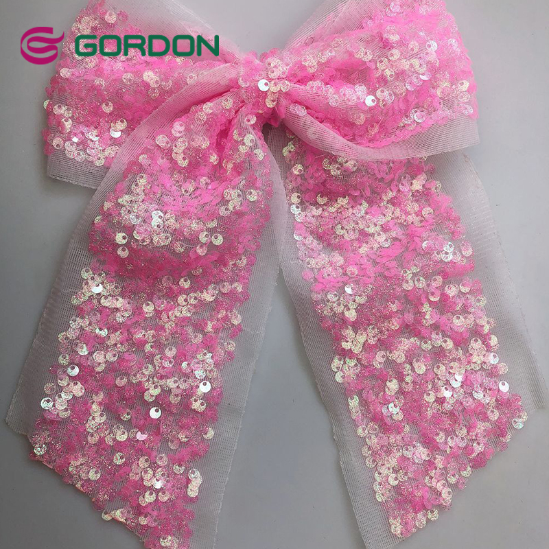 7 Inch Shell Sequins Fabric Hair Bow for Kids Reversible Sequins Butterfly Clips Hair Accessories