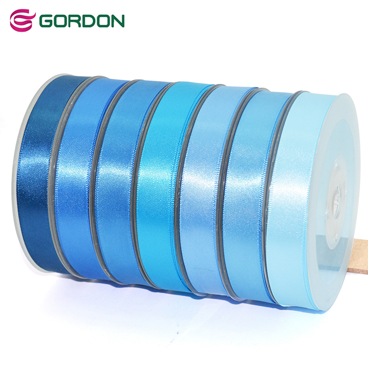Custom multi- sizes 196 stock color chart 100% Polyester satin gift ribbon wholesale