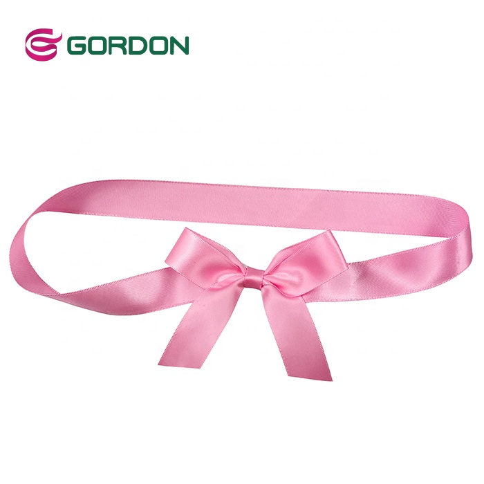 Customized Pre-Tied Satin Ribbon Bows with Stretch Loop Gift Ribbon Bows For Gift Packing