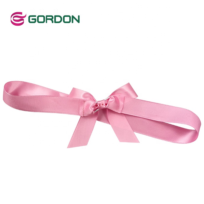 Customized Pre-Tied Satin Ribbon Bows with Stretch Loop Gift Ribbon Bows For Gift Packing