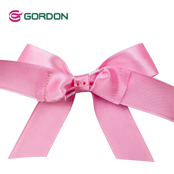 Customized Pre-Tied Satin Ribbon Bows with Stretch Loop Gift Ribbon Bows For Gift Packing
