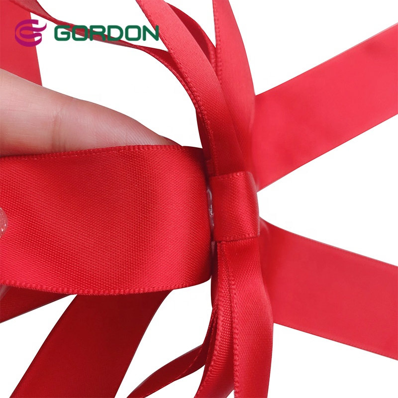 Customized Satin Ribbon Bow with Adhesive Tape for Gift