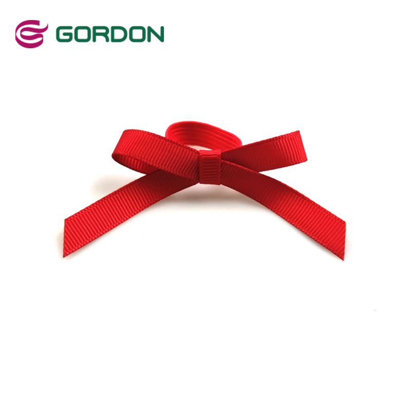 Customized Satin Ribbon Bow with Elastic Band for Bottles
