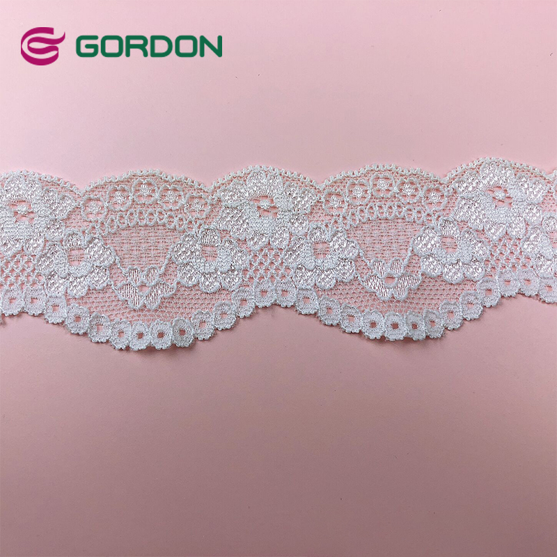 Factory Wholesale 4.5cm Natural White Lace Ribbon Large Flower Ribbon Lace Trim