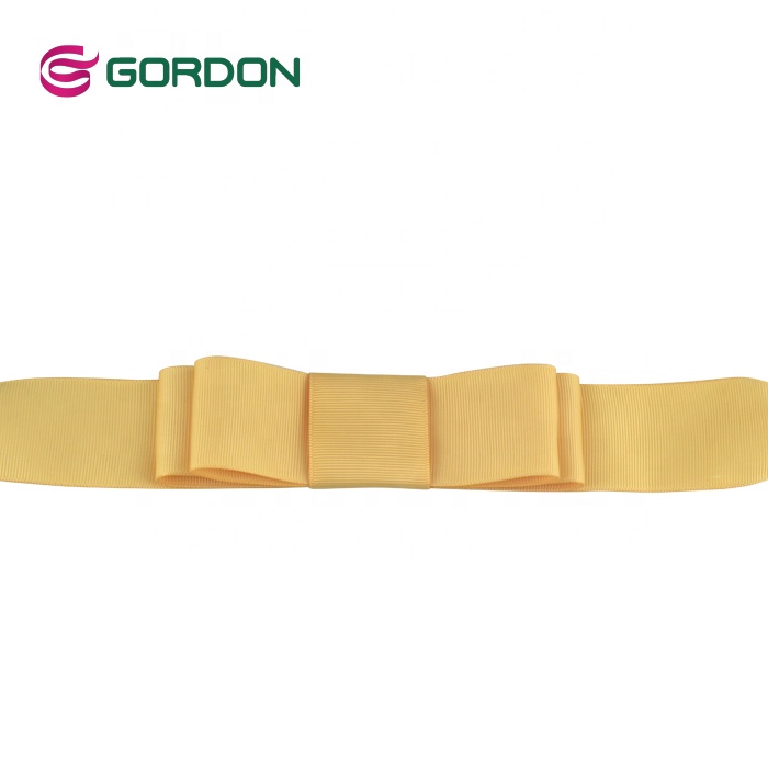 Gold Grosgrain Ribbon Customised Grosgrain Ribbon Bow Gift Packaging Wrap Ribbon Bow with Elastic Loop