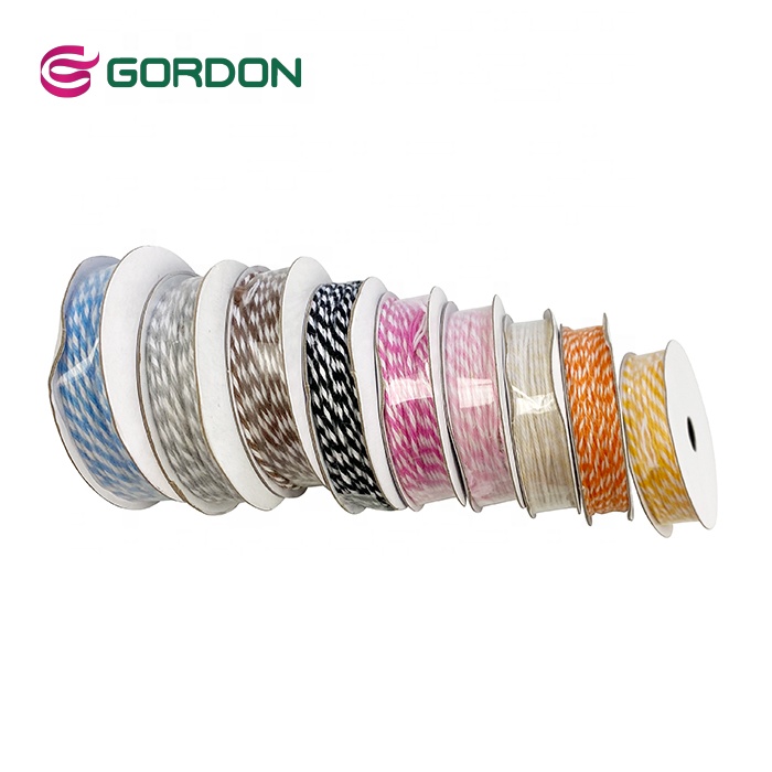 Gordon In Stock 2mm Mixed Color Cotton String Colorful Round Cotton Cord Ribbon For Garment Accessories