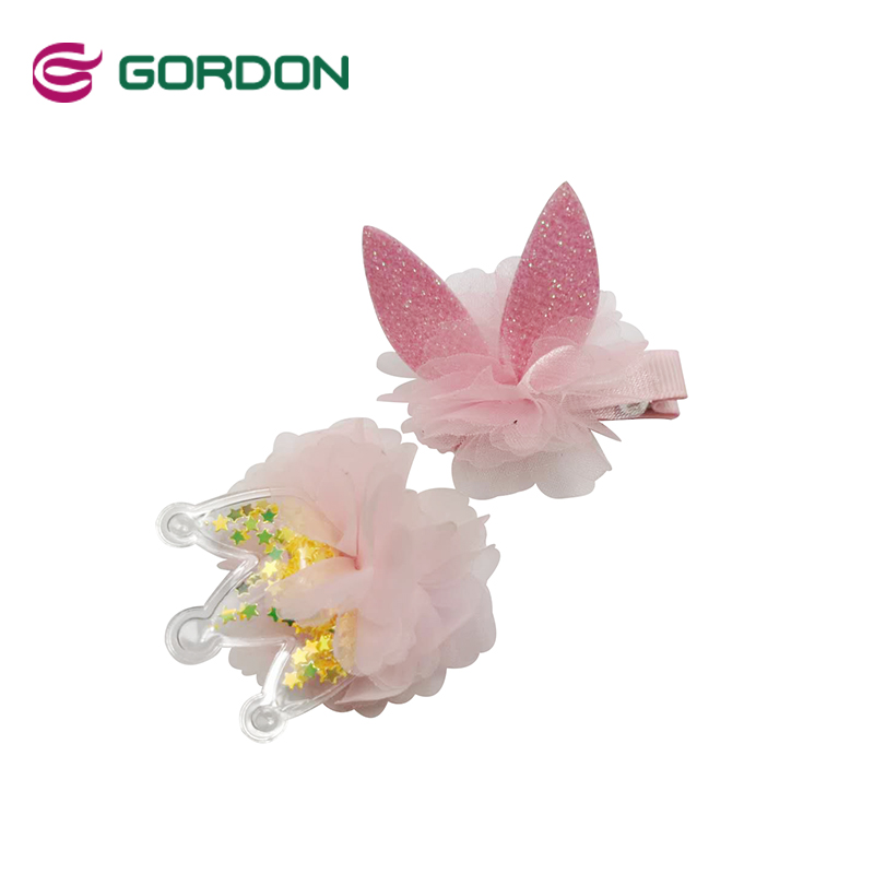 Gordon Ribbon Cinta Organza Ribbon Roll Pink Organza Baby girl hair bows and accessories with clips and crown and bunny