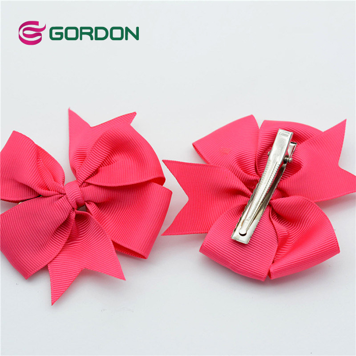 Gordon Ribbon Customized Fancy Hand Made Grosgrain Ribbon Hair Bow For Kids