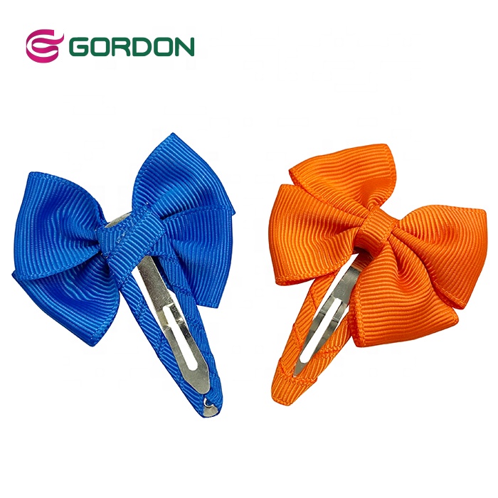 Gordon Ribbon Cute Bow Blue Grosgrain Butterfly Knot Ribbon Bow Hair For Girls  hair clip polka-dot print ribbon bow