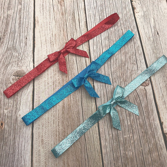 Gordon Ribbon glitter ribbon bow with strap adjustable bow tie size ribbon bow decoration
