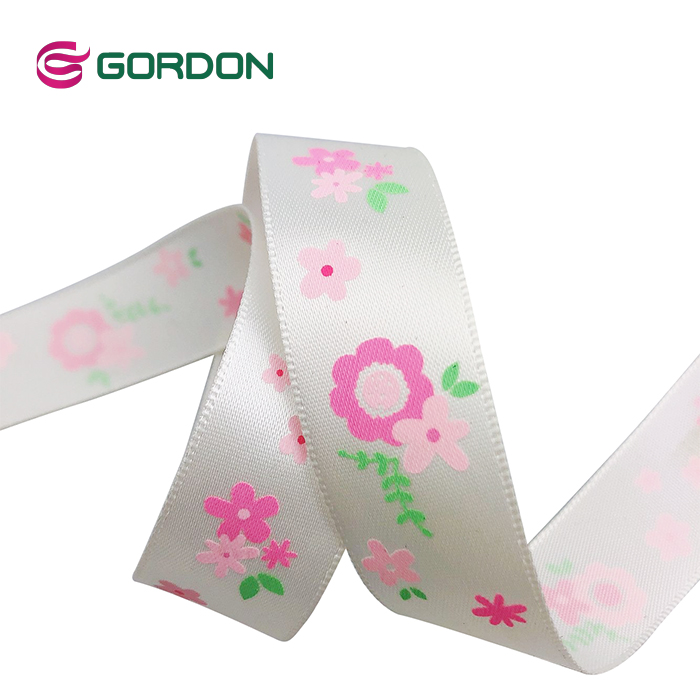 Gordon Ribbons  Christmas Custom Logo Cheap Printed Satin Ribbon
