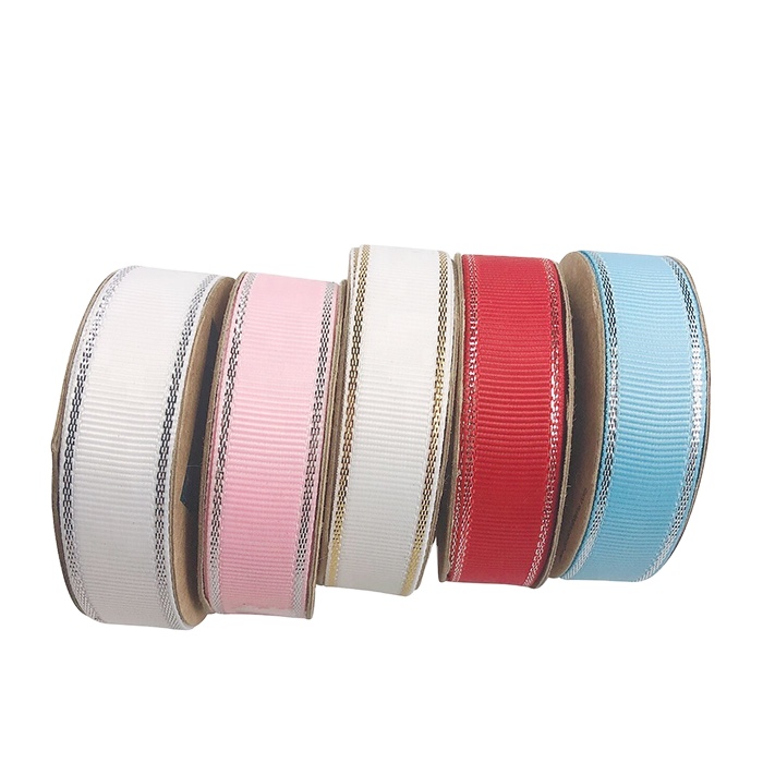 Gordon Ribbons  Double Color Or Tricolor Grosgrain Grosgrain Ribbon Gold Line 6Mm Ribbons