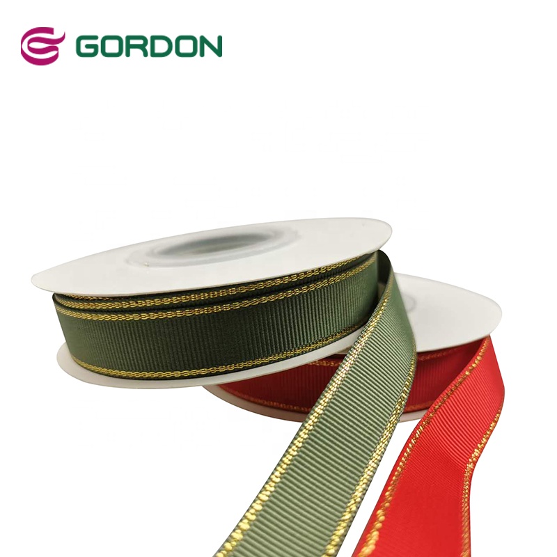 Gordon Ribbons  Double Color Or Tricolor Grosgrain Grosgrain Ribbon Gold Line 6Mm Ribbons