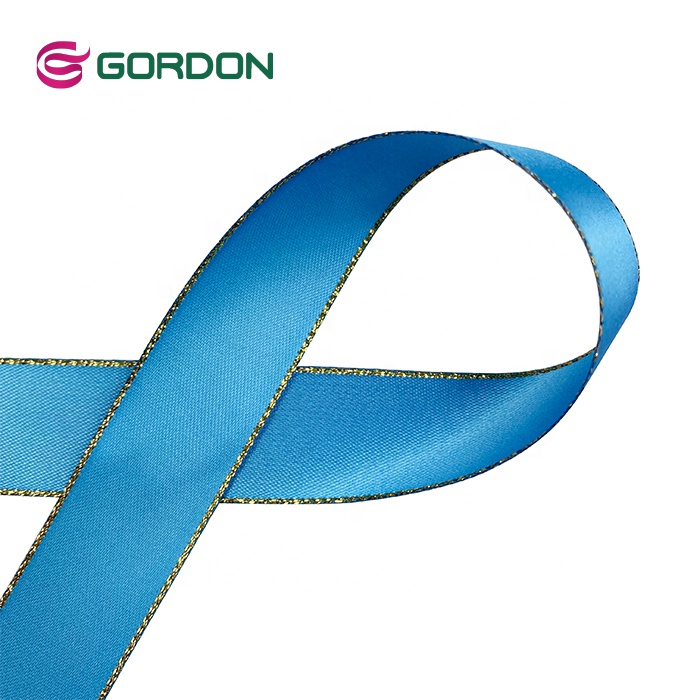 Gordon Ribbons  Iridescent Ribbon Gold Edged Satin 25 Ribbons