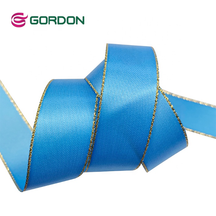 Gordon Ribbons  Iridescent Ribbon Gold Edged Satin 25 Ribbons