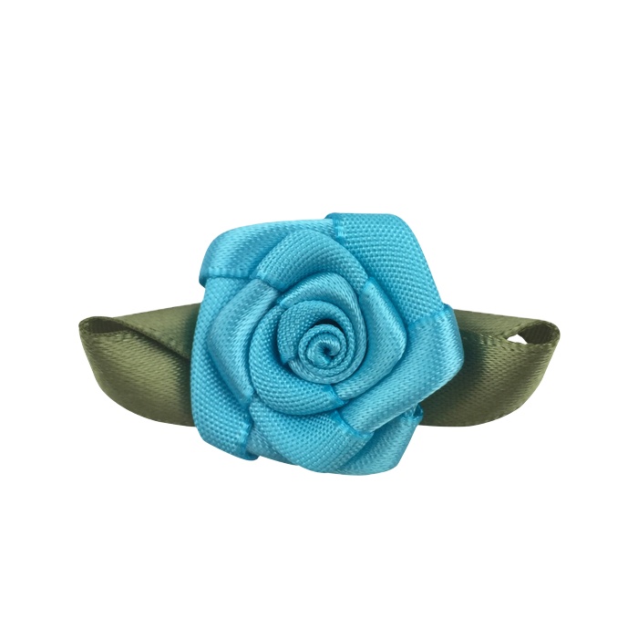 Gordon Ribbons 100% Polyester Artificial Mini Satin Rose Flower With Leaves For Garment & Packing & Underwear