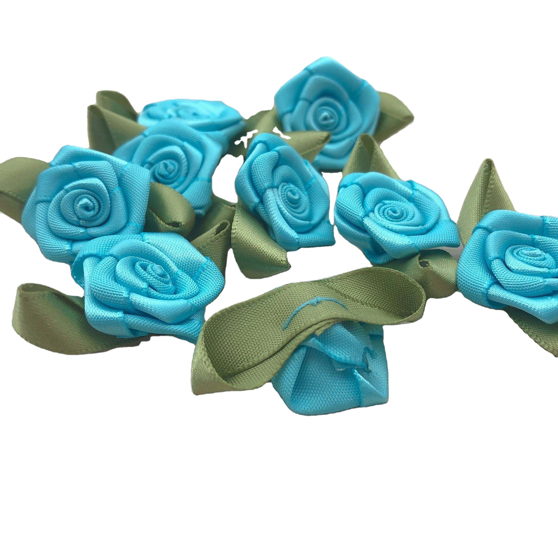 Gordon Ribbons 100% Polyester Mini Rose bow with Leaves For Garment or Underwear