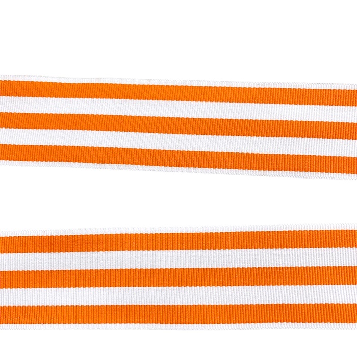 Gordon Ribbons 25mm 38mm white Orange Double Colors Striped Fabric Polyester Grosgrain Ribbon For Gift Wrapping ribbons