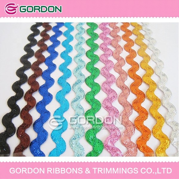 Gordon Ribbons 3mm 6mm Good Quality Ric Rack Grosgrain Ribbon  zig zag trim Wave Edged For Garment decorative ribbons