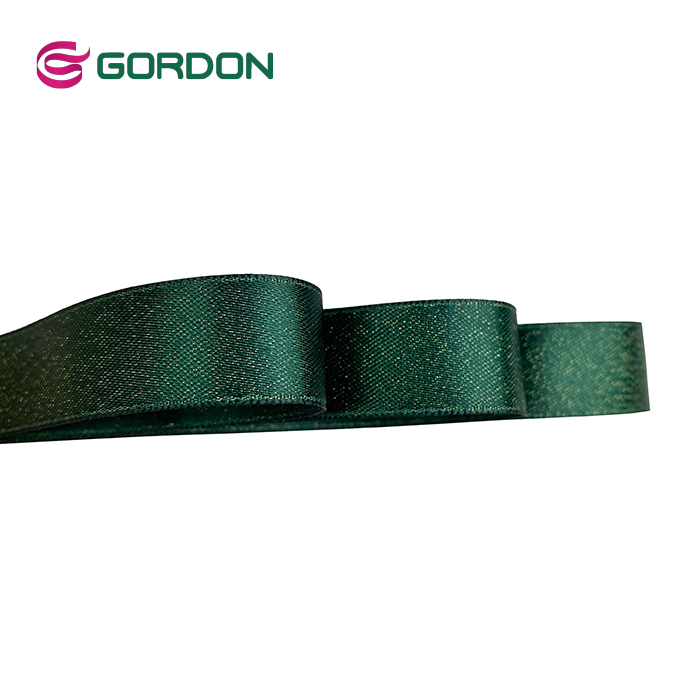 Gordon Ribbons Cinta De Satin Black Flower Pattern Mesh Metallic Korean Ribbons