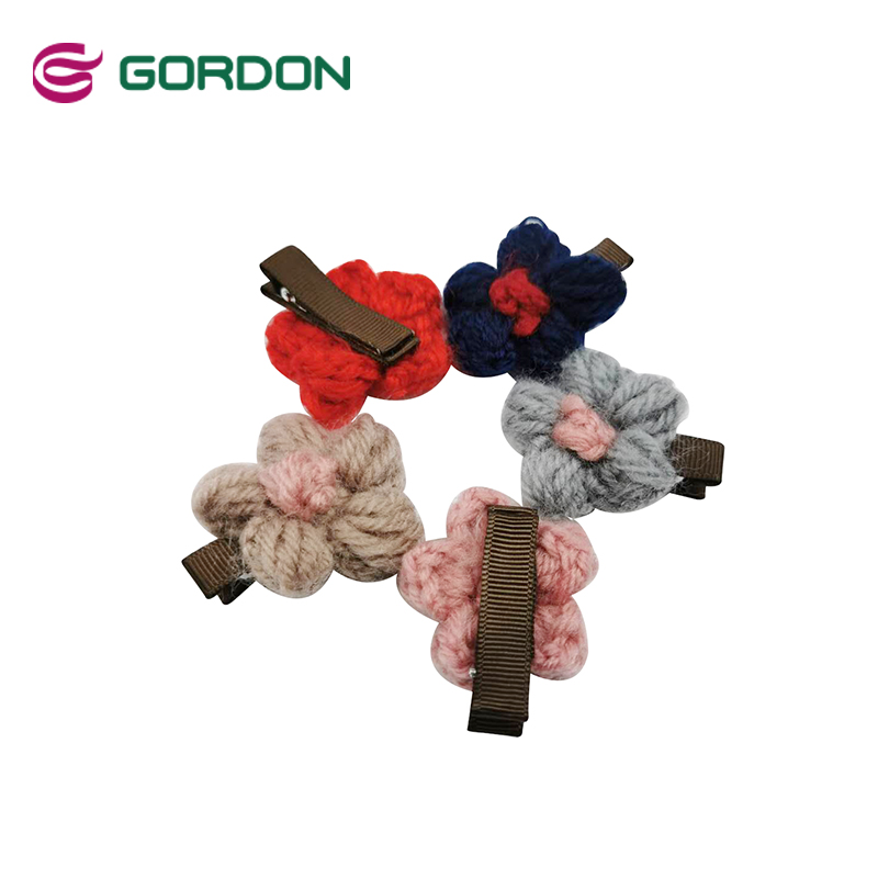 Gordon Ribbons Compound Mini Bow Cute Crochet Bows Knitted Head Flower Clip For Kids Children Baby Hair