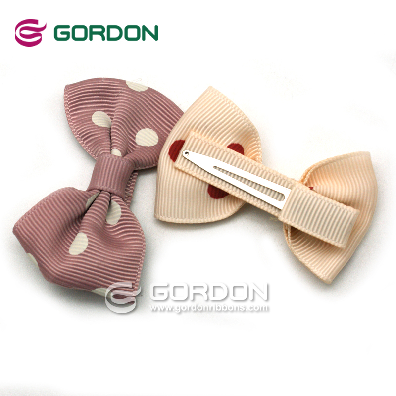 Gordon Ribbons Corde Ruban Multi Color Washable Grosgrain Ribbon Hair Bow With White Dots And Half Cover Clip For Girls
